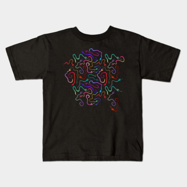 Rainbow Snake Maze Kids T-Shirt by zeljkica